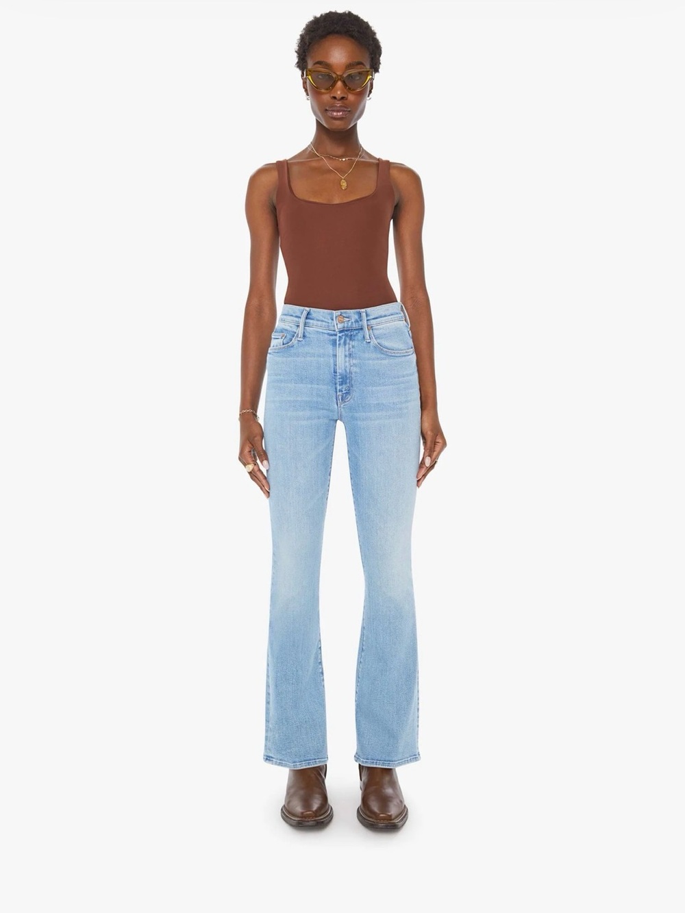 NWT MOTHER The Weekender Mid-Rise Flare Jeans in Blessing In Disguise 26